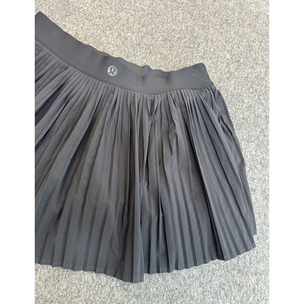 Lululemon Varsity High-Rise Pleated Tennis Skirt Shorts Pocket Skort Black 10 - Picture 10 of 16